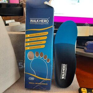 NEWBOX! Walkhero Medical Orthotic Insoles High Arch Support Sz Men6-6.5/WMN8-8.5